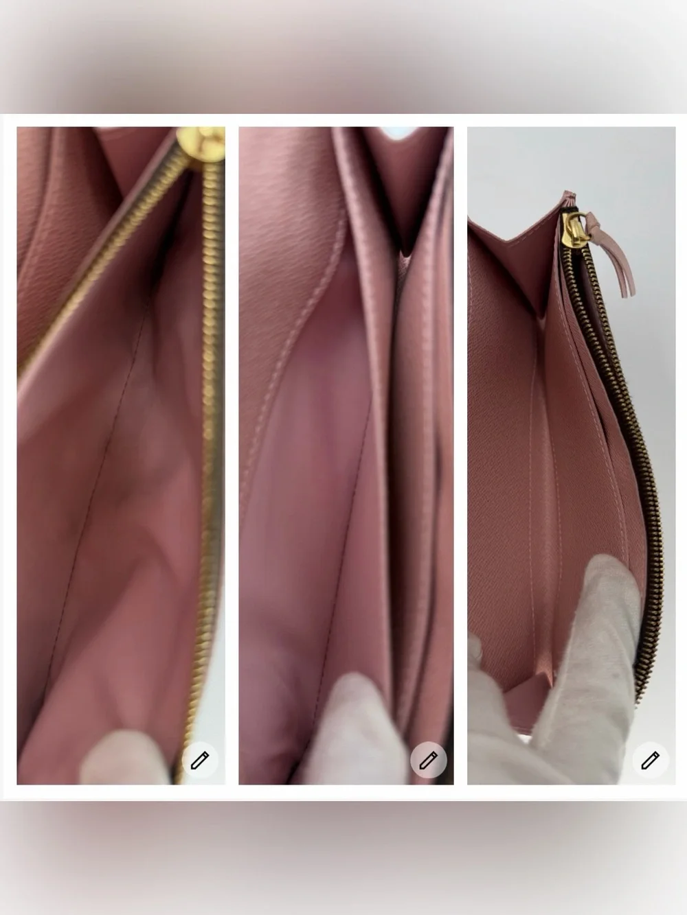 🤎🩷LV Caissa Wallet Damier Ebene and  Pink Full Set Box Dust Bag & Entrupy COA - Picture 12 of 13
